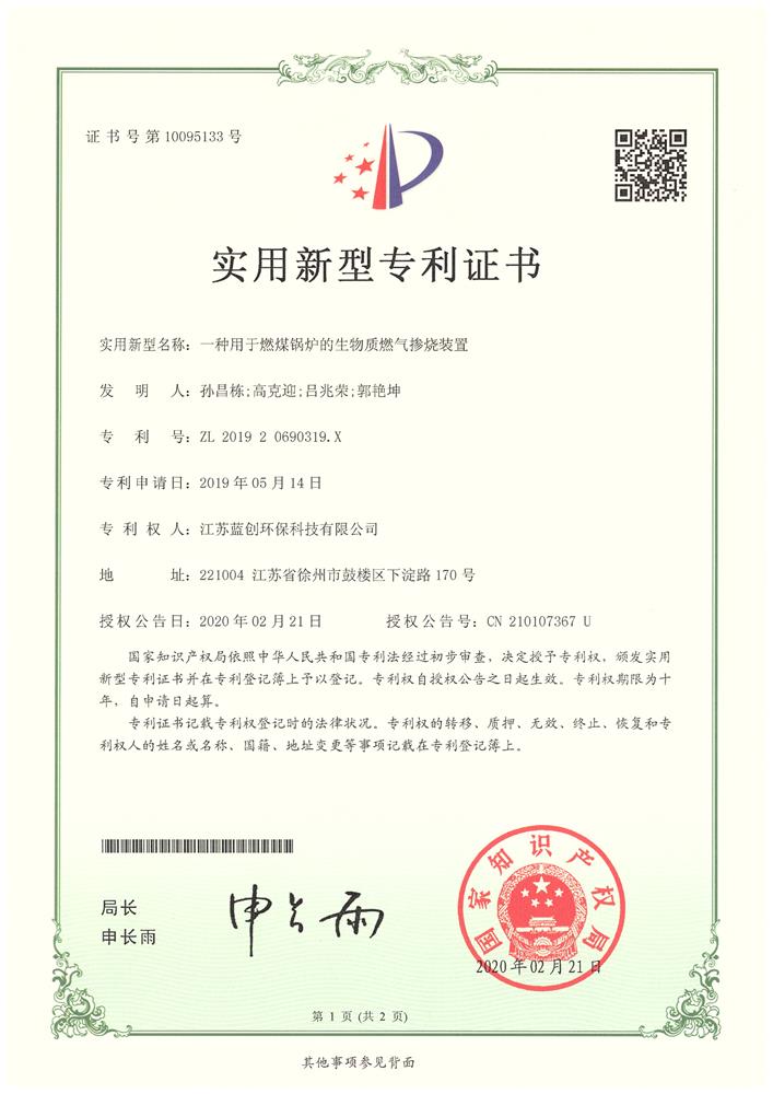 生物質(zhì)摻燒裝置專利